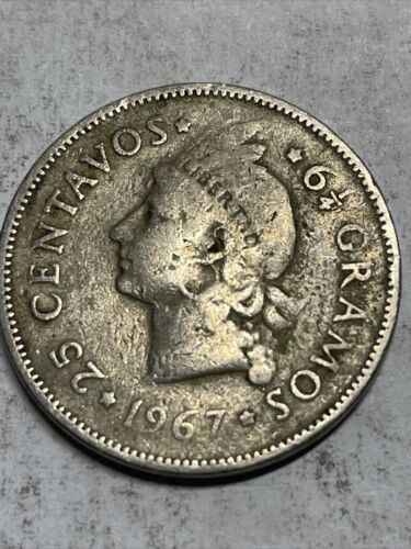 Dominican Republic 25 Centavos 1967 Item - Box 13 - Fresh Stock Dated December 2025