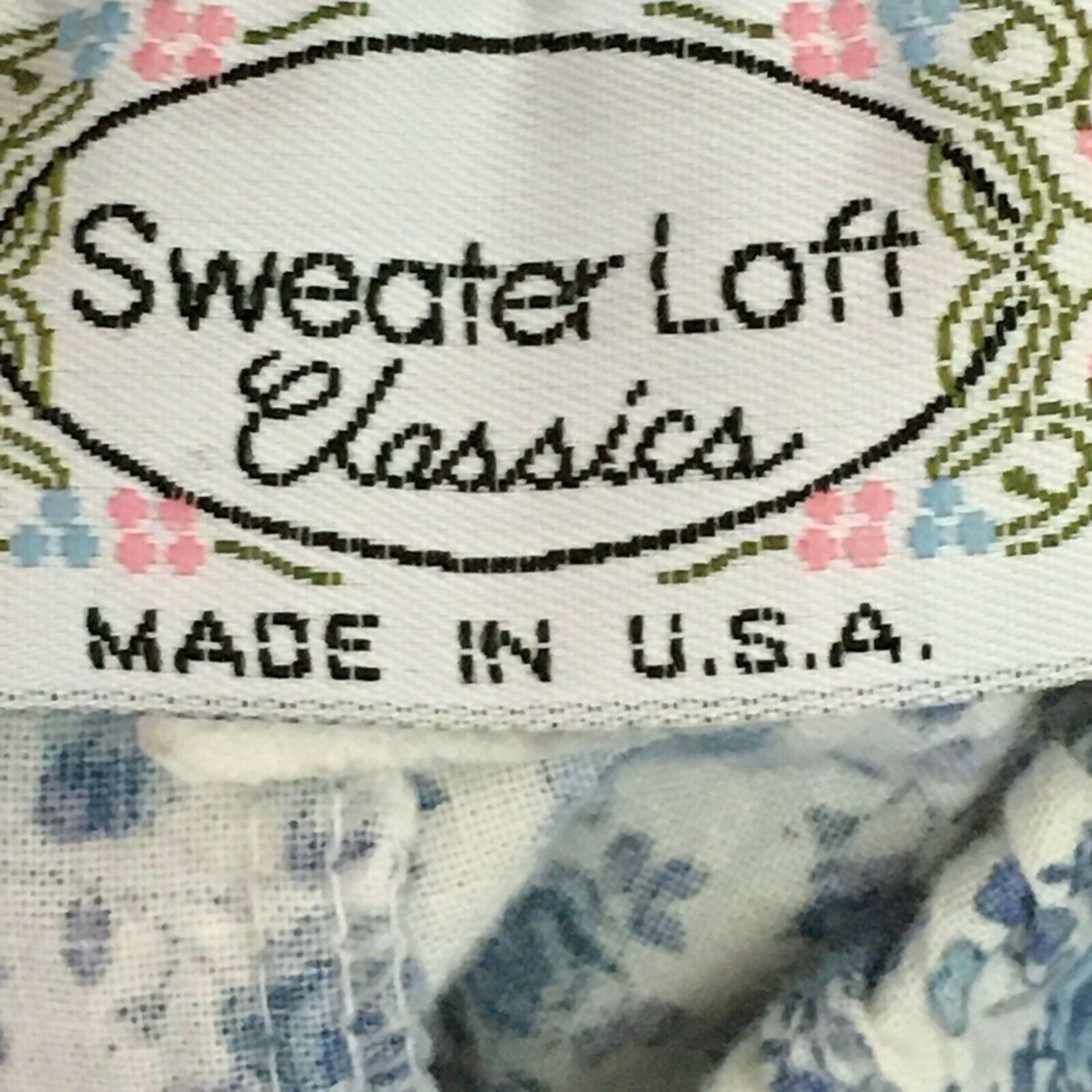 Sweater Loft Vintage 80s Cottagecore Blue Floral Print Cotton Midi Skirt Sz M - Fresh Stock Dated February 2026