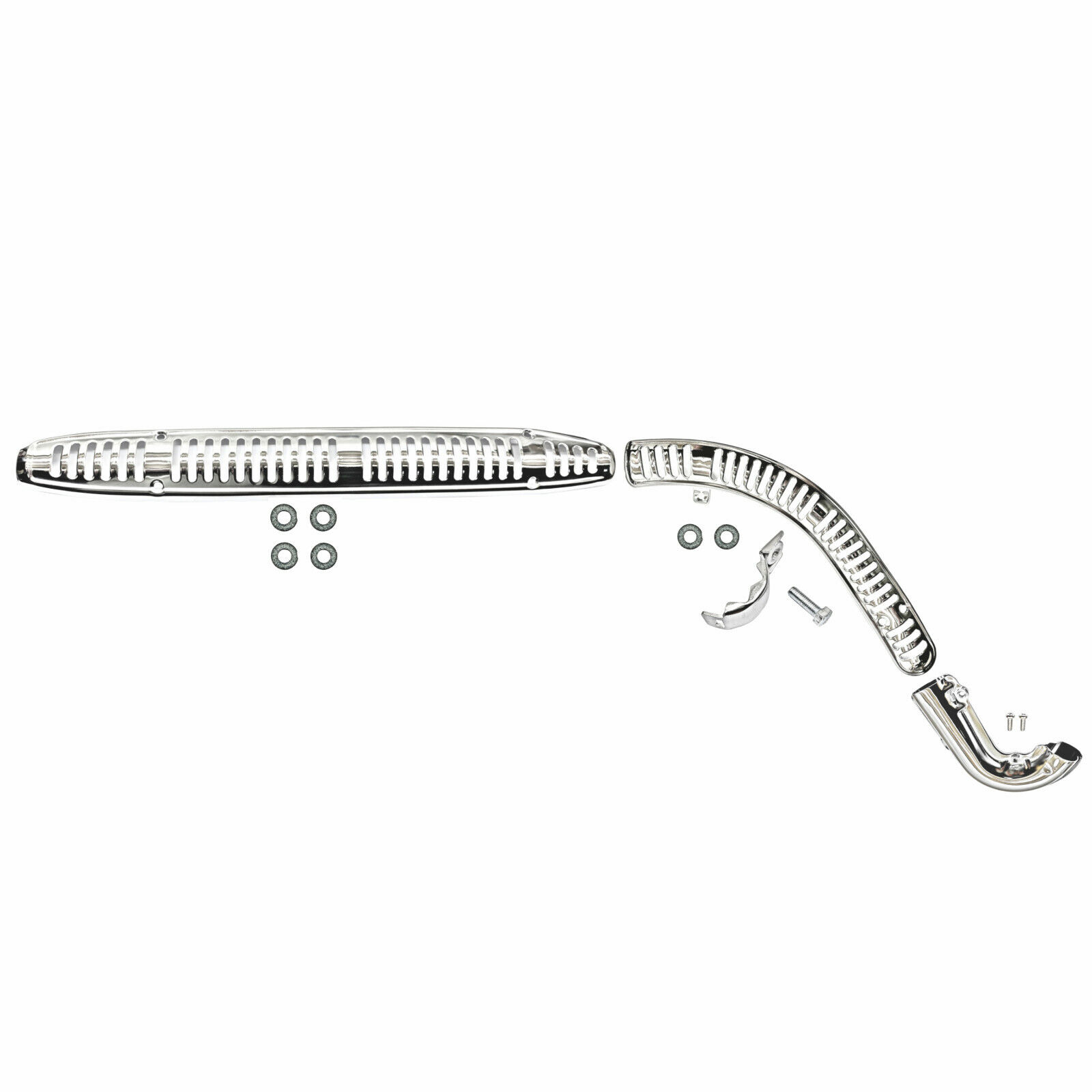 Honda CT90 Complete Exhaust Heat Shield Set Front Rear Header 70-79 Muffler Pipe - Fresh Stock Dated February 2026
