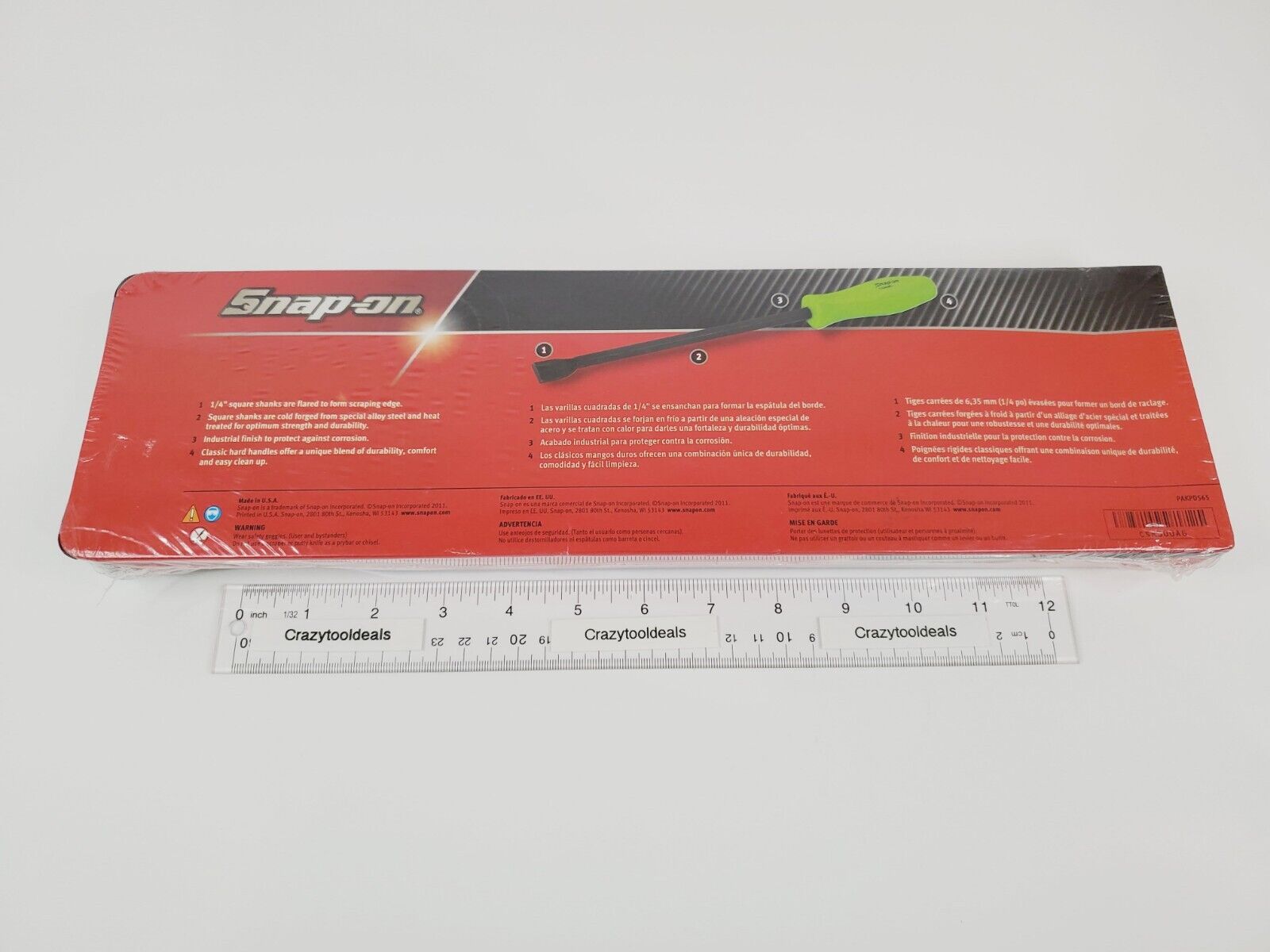 Snap On Tools NEW CSA300AG 3 Piece GREEN Handle Rigid Carbon Scraper Set USA - Fresh Stock Dated February 2026