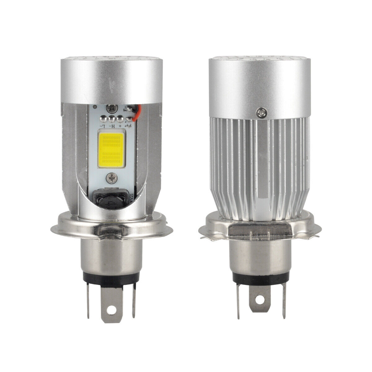 H4 HB2 9003 Motorcycle LED Headlight Kit Hi/Lo Bulb 2000LM With Red Halo Rings O - Fresh Stock Dated February 2026