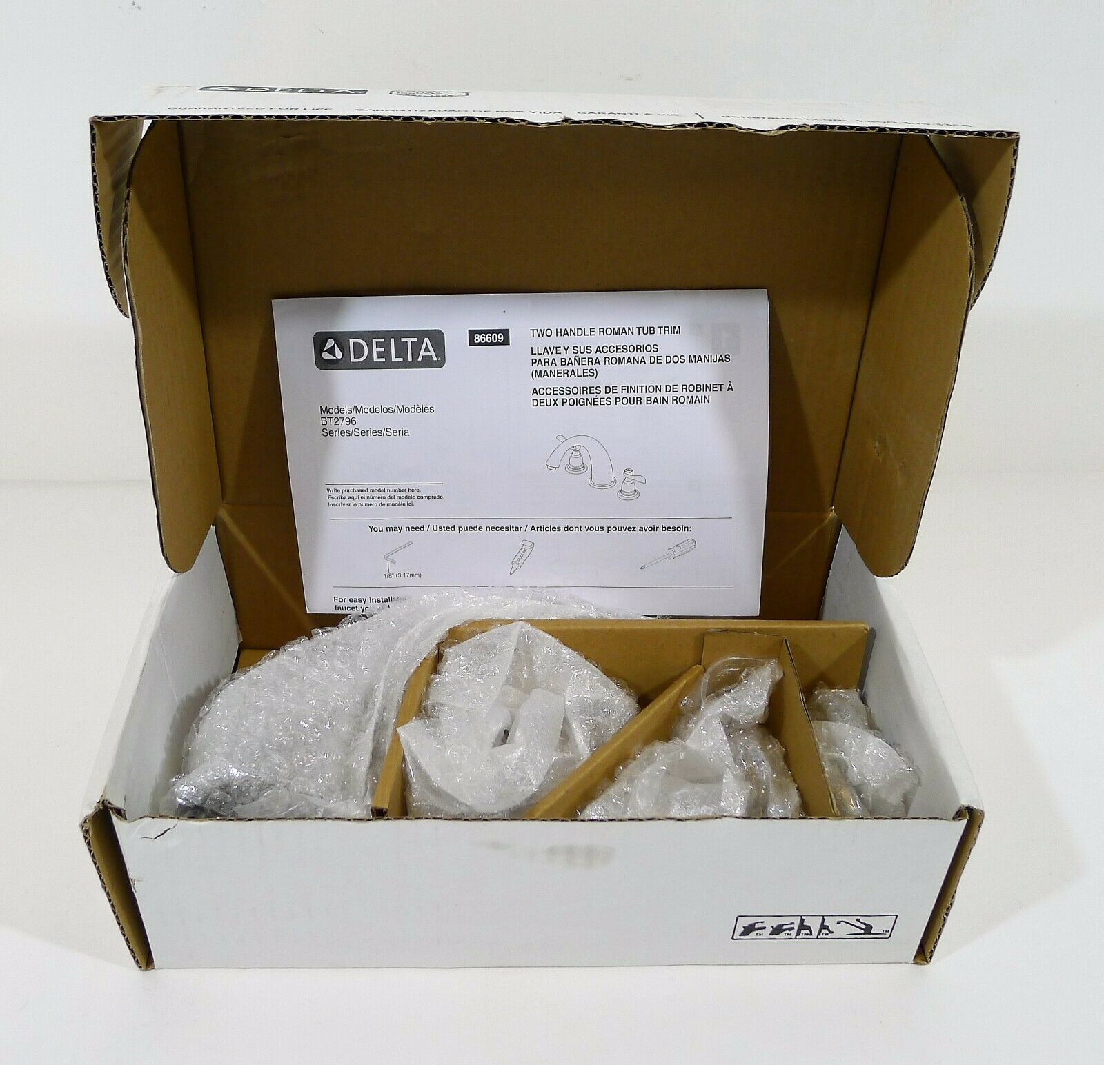 Delta Roman Tub Trim Only in Stainless BT2796-SS - OPEN BOX - Fresh Stock Dated December 2025