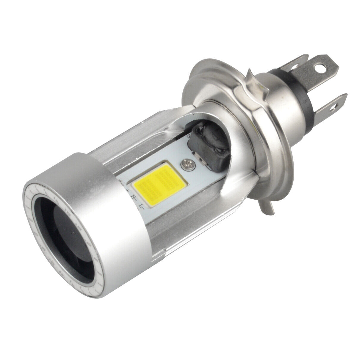 H4 HB2 9003 Motorcycle LED Headlight Kit Hi/Lo Bulb 2000LM With Red Halo Rings O - Fresh Stock Dated February 2026