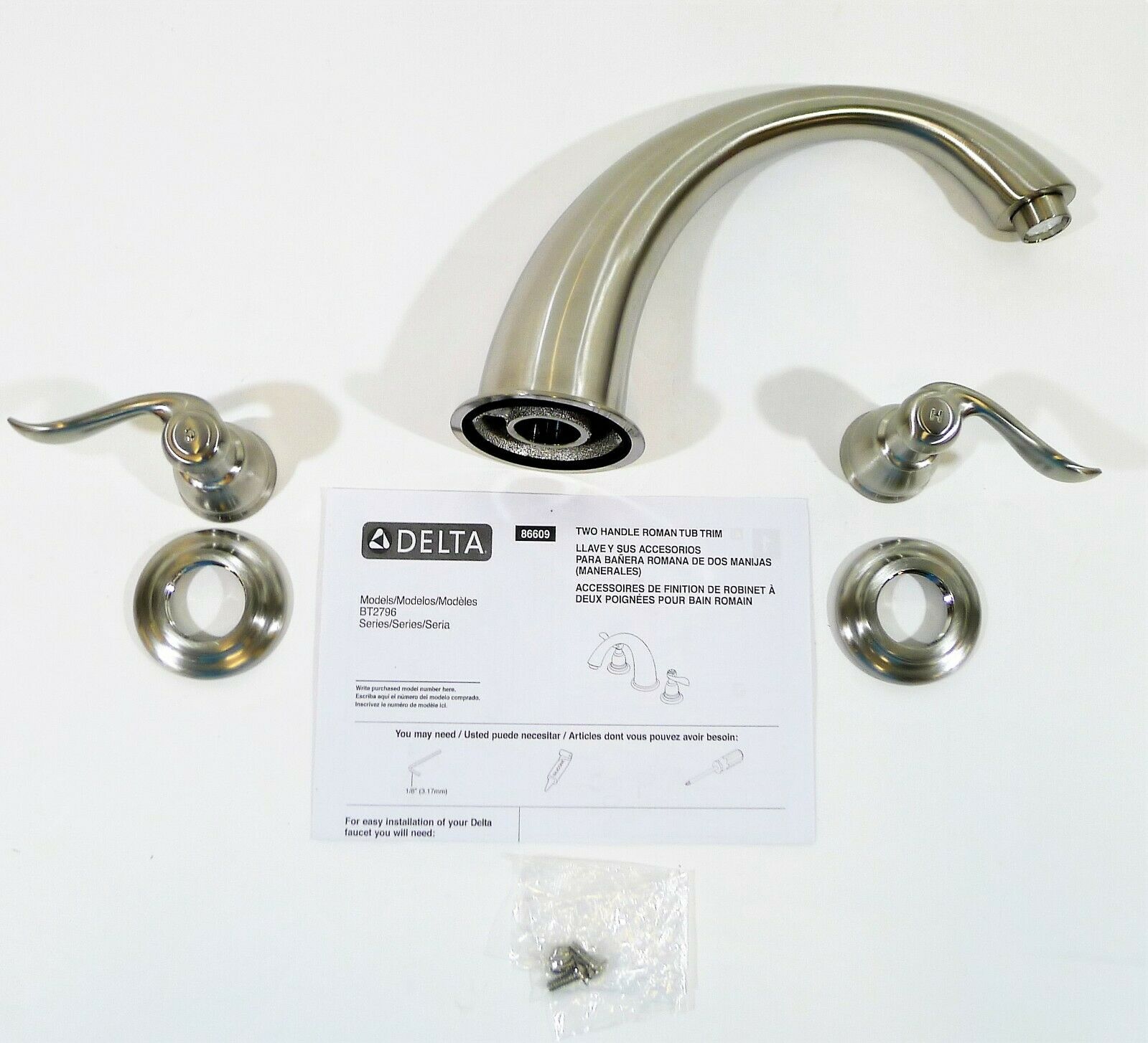 Delta Roman Tub Trim Only in Stainless BT2796-SS - OPEN BOX - Fresh Stock Dated December 2025