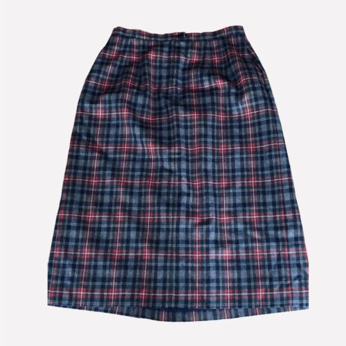 Vintage Wool Plaid Skirt Bristol Country Gray Red Lined 14 - Fresh Stock Dated February 2026