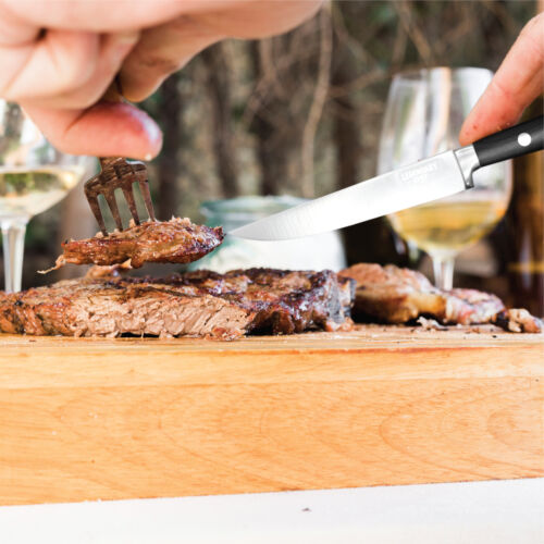 Steak Knives Set Stainless Steel 4pcs Non-Serrated Super Sharp Walnut Handles - Fresh Stock Dated December 2025