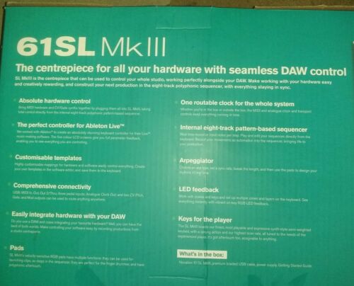 Novation 61SL MkIII Centerpiece For Your Hardware w/ Seamless DAW Control unused - Fresh Stock Dated February 2026