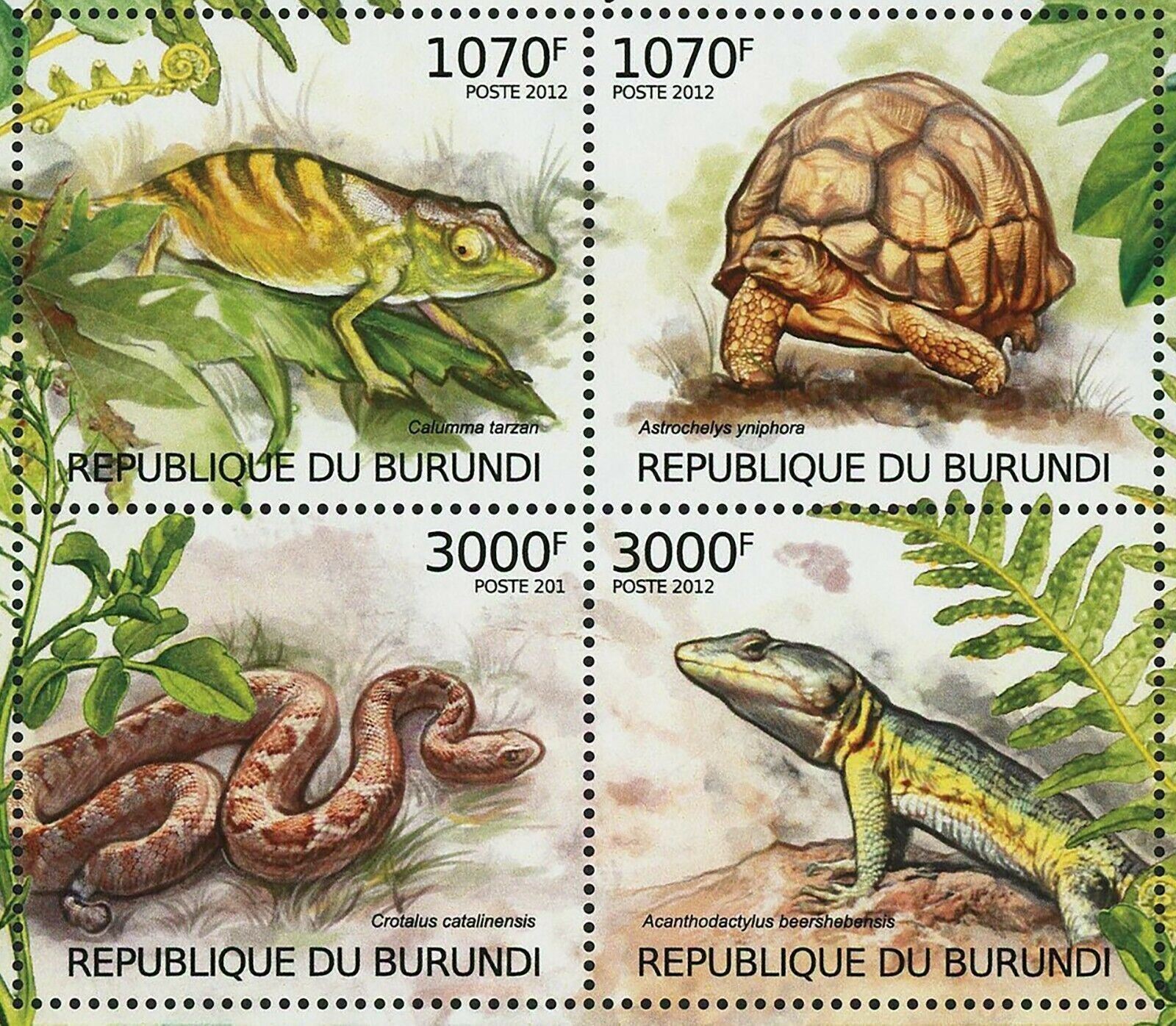 Reptiles Stamp Calumma Tarzan Acanthodactylus Beershebensis S/S MNH #2560-2563 - Fresh Stock Dated January 2026