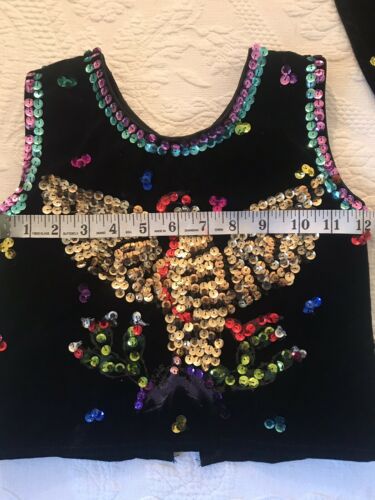 Girls vintage 1950’s Black Velvet Sequin Circle Skirt And Top Set - Fresh Stock Dated February 2026