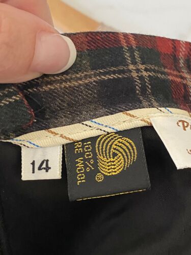 Vintage Wool Plaid Skirt Bristol Country Gray Red Lined 14 - Fresh Stock Dated February 2026