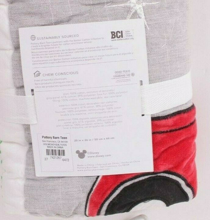 Pottery Barn Kids 2020 Disney Mickey Mouse Holiday standard sham, Christmas - Fresh Stock Dated December 2025