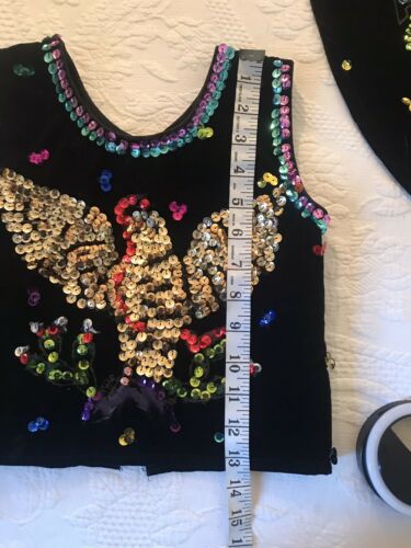 Girls vintage 1950’s Black Velvet Sequin Circle Skirt And Top Set - Fresh Stock Dated February 2026