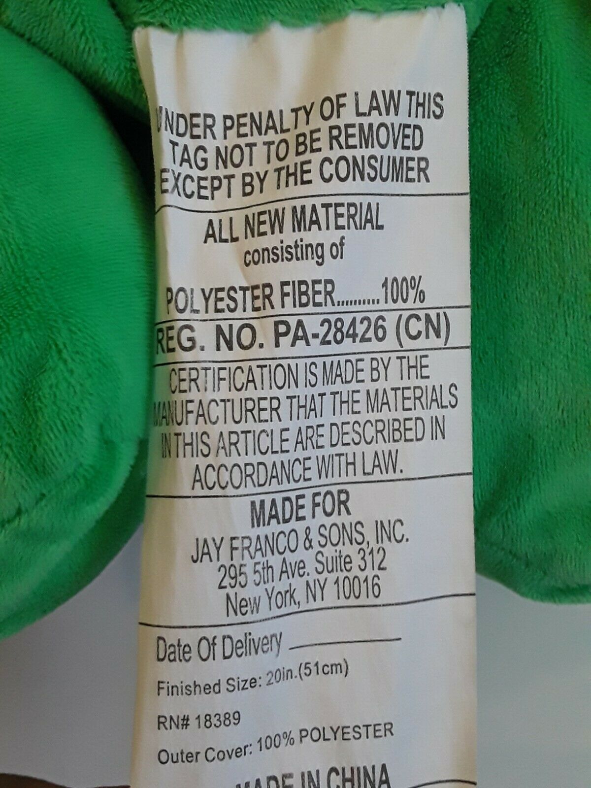 MINECRAFT Mojang Green Creeper Plush Stuffed Animal Toy 20