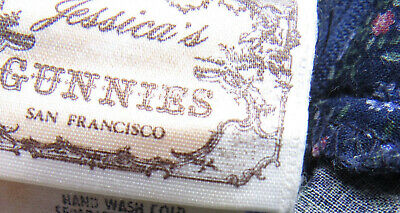 Victorian Style Blue Calico Sash Tie Gunne Sax Gunnies Vtg 1970s Prairie Skirt - Fresh Stock Dated February 2026