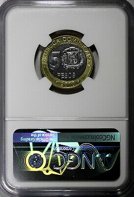 Dominican Republic Sánchez 2010 5 Pesos Magnetic NGC MS66 Poland Mint KM# 89(1) - Fresh Stock Dated February 2026
