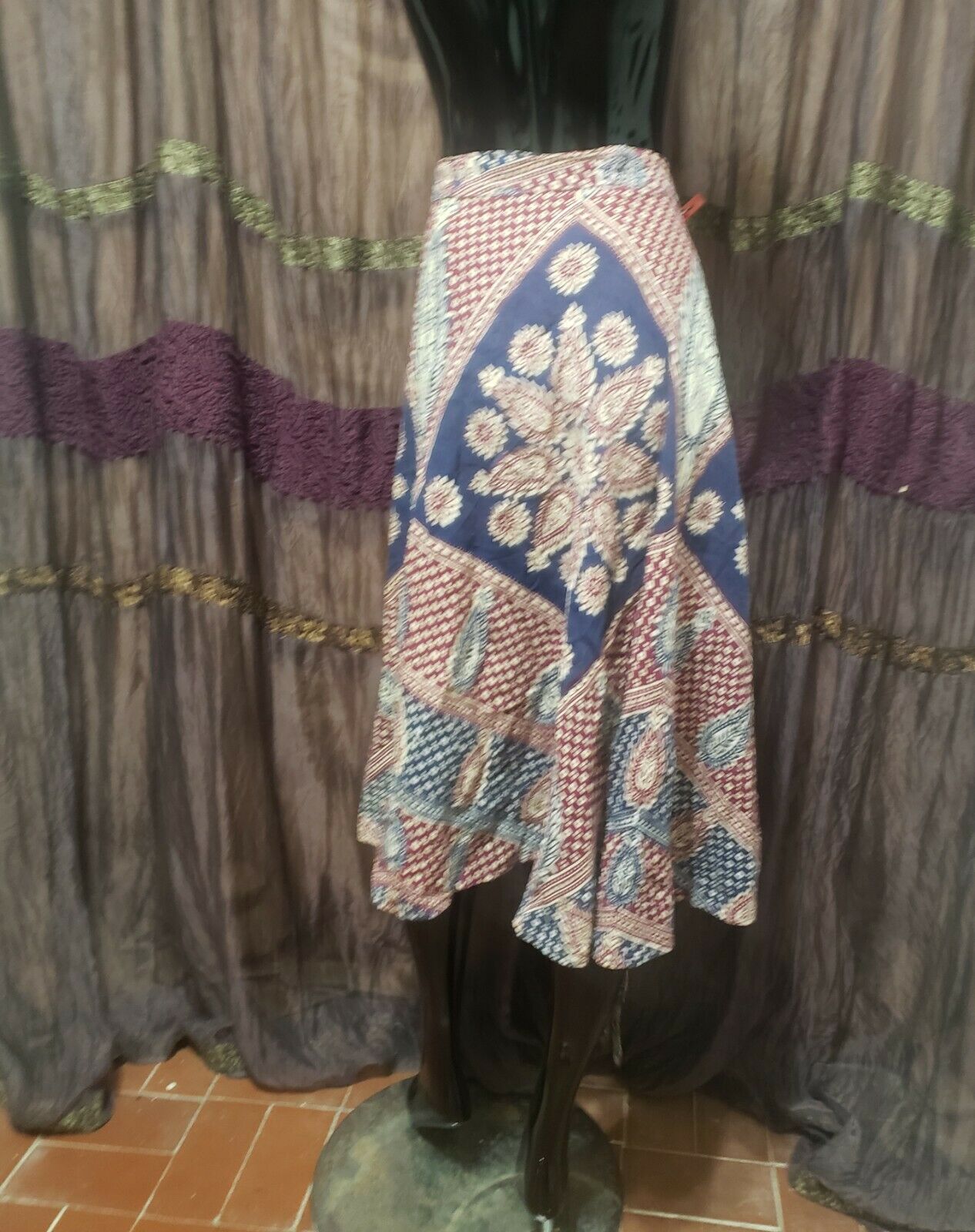 Vintage 90's Ethnic India Grunge Wrap Skirt - Fresh Stock Dated March 2026