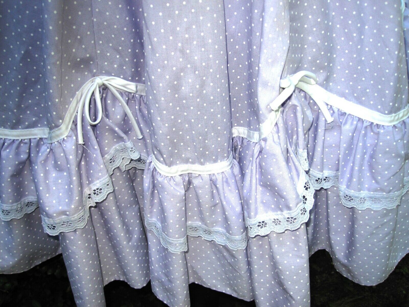 Vtg Malco Modes San Francisco Lavender w Dots Ruffled Lace Square Dance Skirt M - Fresh Stock Dated February 2026