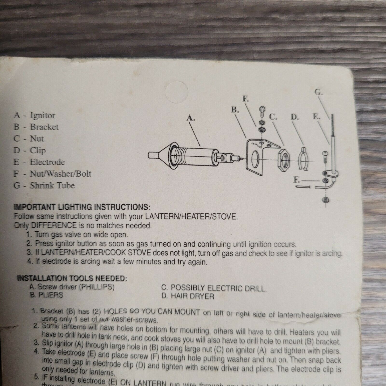 Hansens No Match Inc Electric Ignitor For Lanterns Heaters Cook Stoves NOS - Fresh Stock Dated February 2026