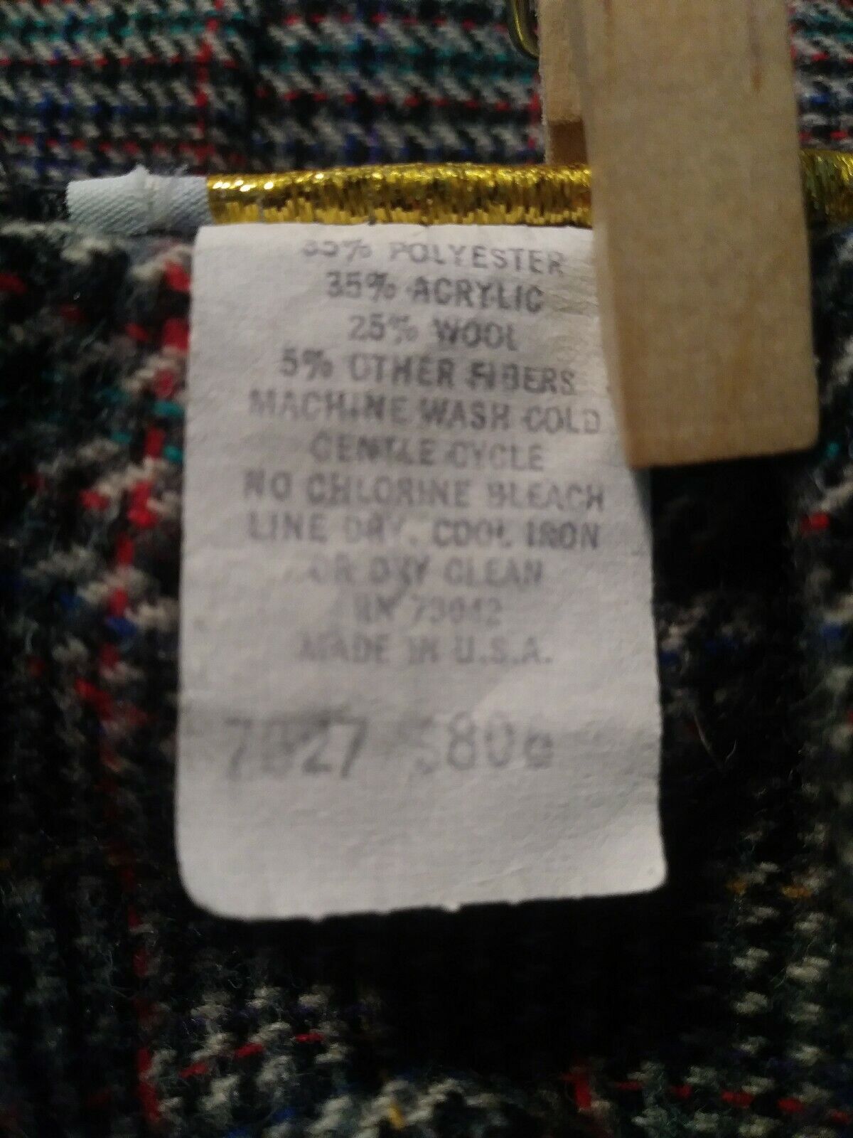 TR Bentley vintage skirt medium wool blend plaid knee length pleated MADE IN USA - Fresh Stock Dated March 2026