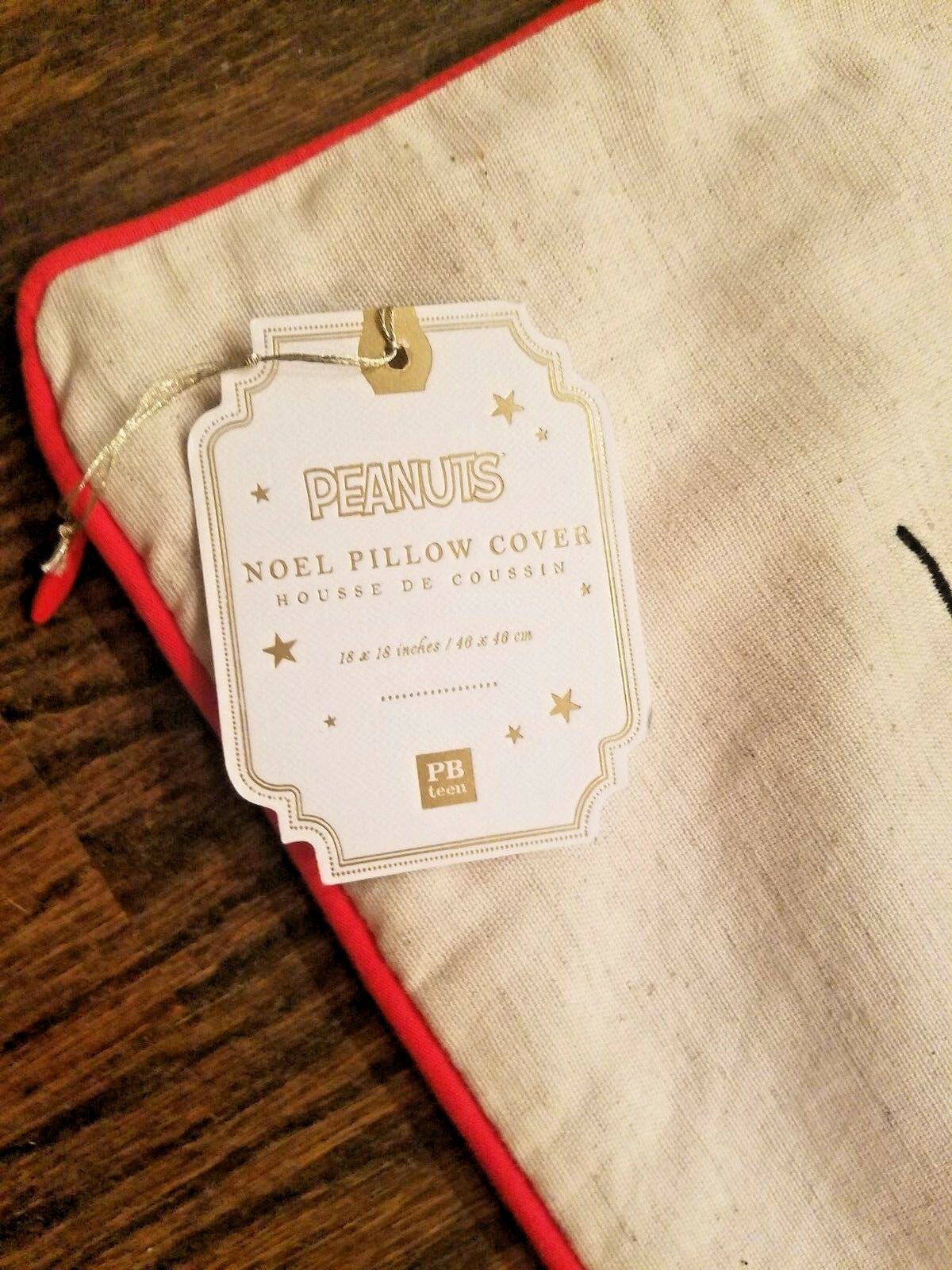 Pottery Barn Kids Peanuts Holiday Woodstock Christmas Pillow Cover NWT PBK - Fresh Stock Dated December 2025