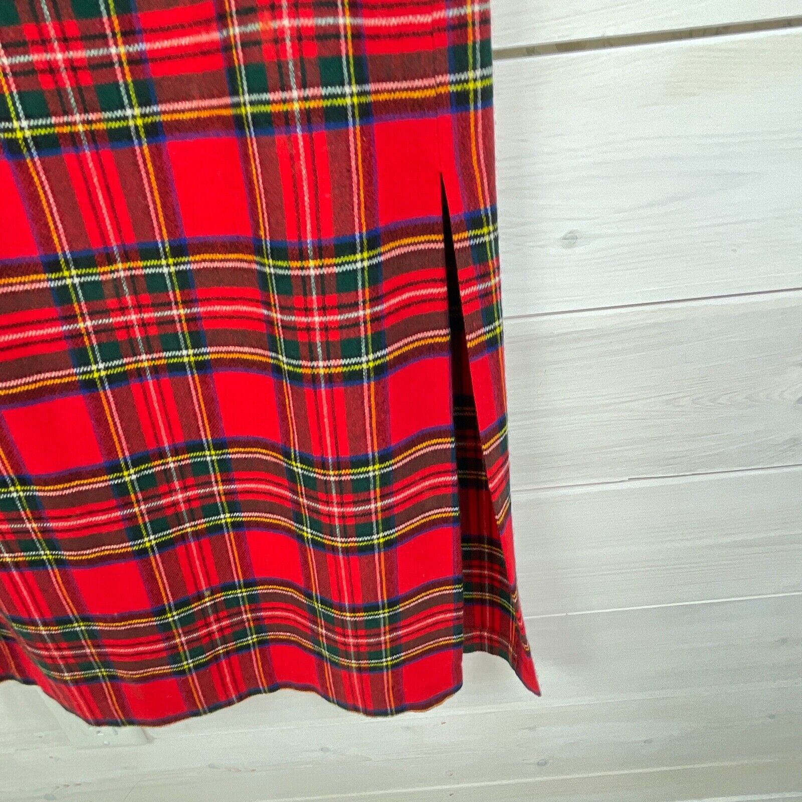Vintage Kinloch Anderson Scotland Red Plaid Long Wool Skirt Women's Size 12 - Fresh Stock Dated March 2026
