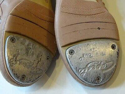 SUNTAN TAN CAPEZIO LEATHER MARY JANE VELCRO TAP DANCE SHOES girls 13.5 M - Fresh Stock Dated December 2025