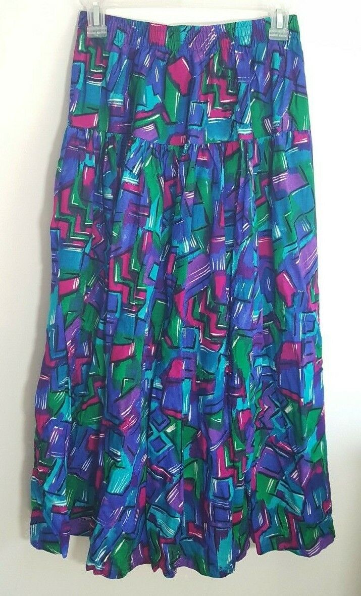 Vintage Koret Womens Skirt Size Medium - M 80s Geometric Multicolor - Fresh Stock Dated March 2026