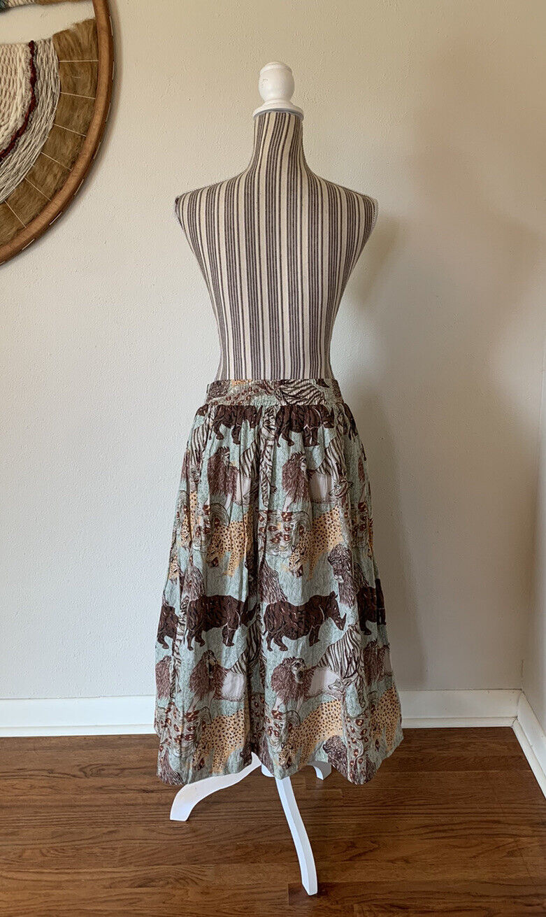 Vintage Counter Parts Skirt Women's Sz L Wild Animal Print Cotton Safari - Fresh Stock Dated March 2026