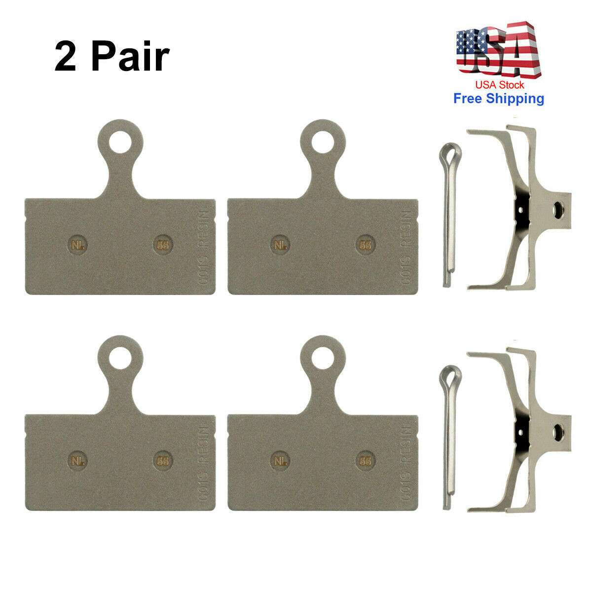 2 Pair For Shimano G01S Resin Disc Brake Pads MTB Bike XTR XT-M SLX Alfine M675 - Fresh Stock Dated February 2026