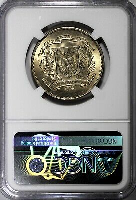Dominican Republic 1968 1/2 Peso NGC MS64 Mintage-600 000 KM# 21a.1 (026) - Fresh Stock Dated December 2025