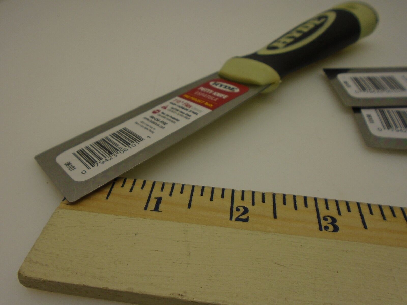 Hyde USA Pro Project Lot (3) 1.5 inch Putty Knives Flex High Carbon Steel Blades - Fresh Stock Dated February 2026