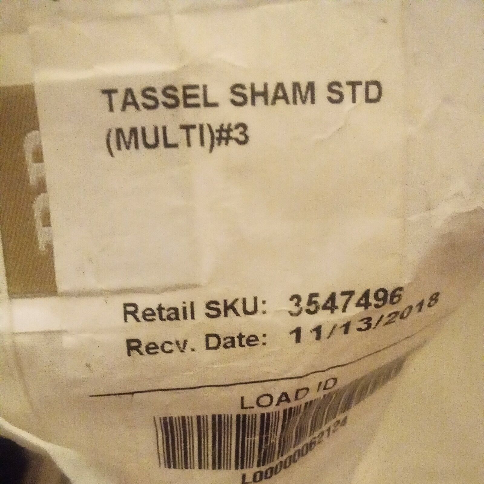 NEW Pottery Barn Teen Tassel Standard Sham Multi Rainbow Colored White Cotton - Fresh Stock Dated February 2026