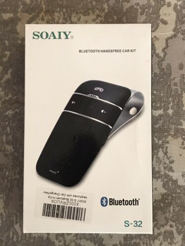SOAIY S-32 Voice Commands Hands-free Wireless In-Car Bluetooth Speakerphone - Fresh Stock Dated December 2025
