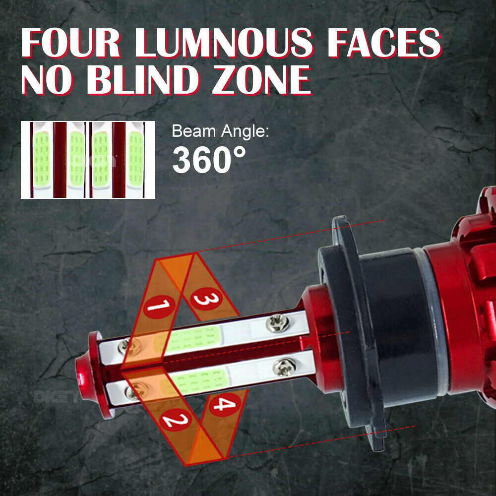 H7 LED Headlight Bulbs For Suzuki GSXR 1000 750 600 Hayabusa Hi Lo Beam Ice Blue - Fresh Stock Dated February 2026