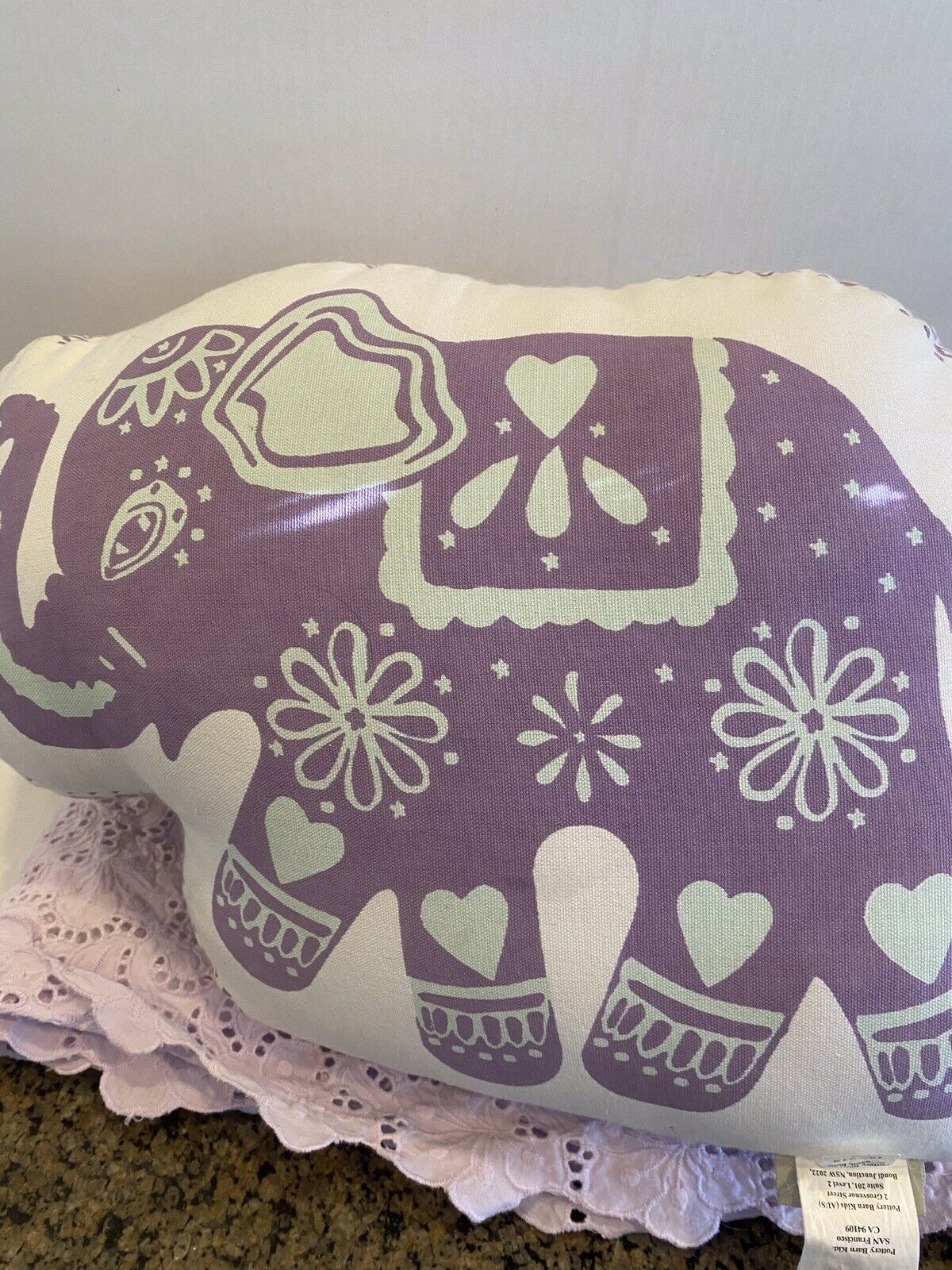 Pottery Barn Kids Elephant Pillow 14 X 18 - Fresh Stock Dated February 2026