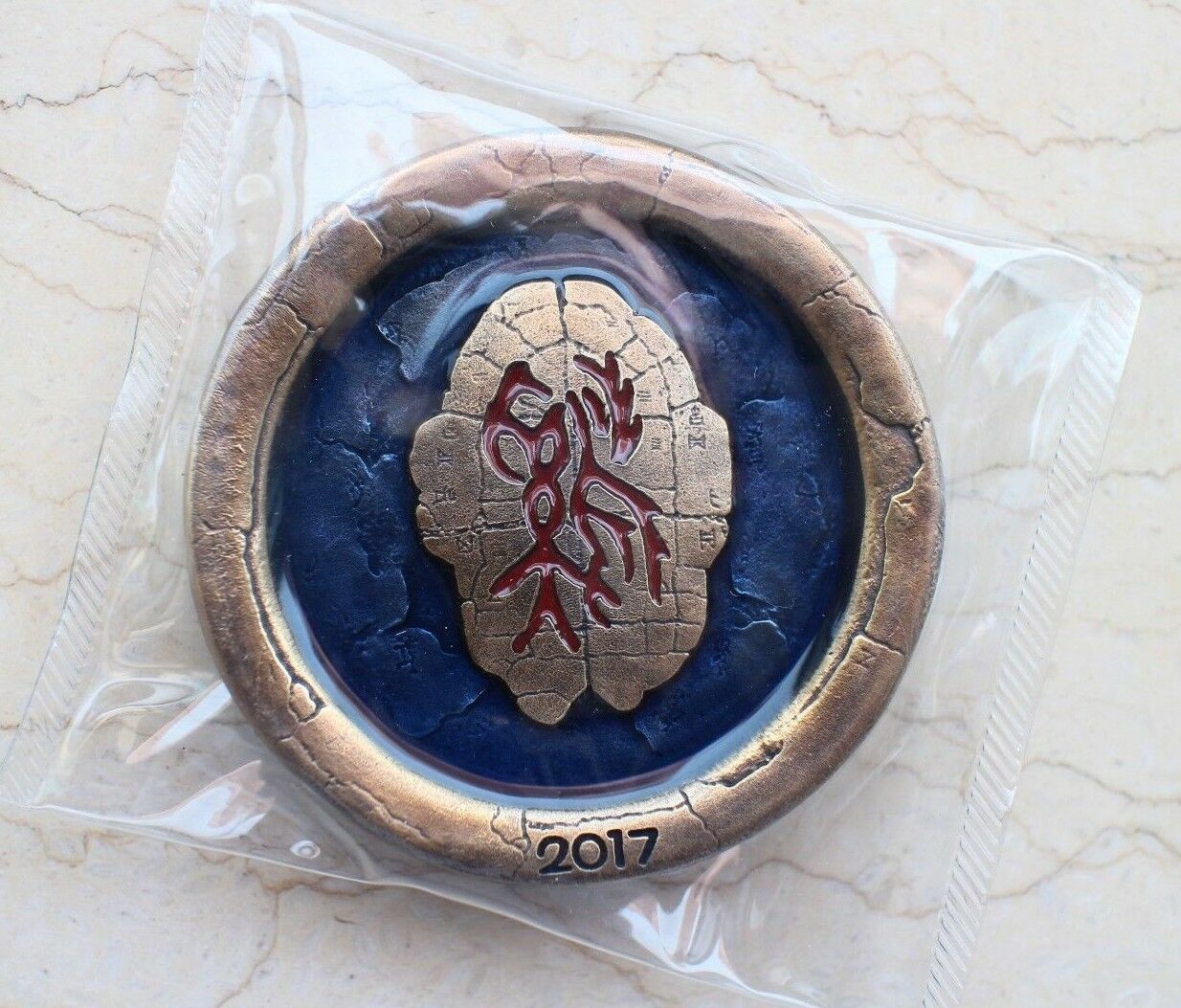 China 2017 60mm Brass with Enamel Medal - Chinese Lunar New Year of the Rooster - Fresh Stock Dated February 2026