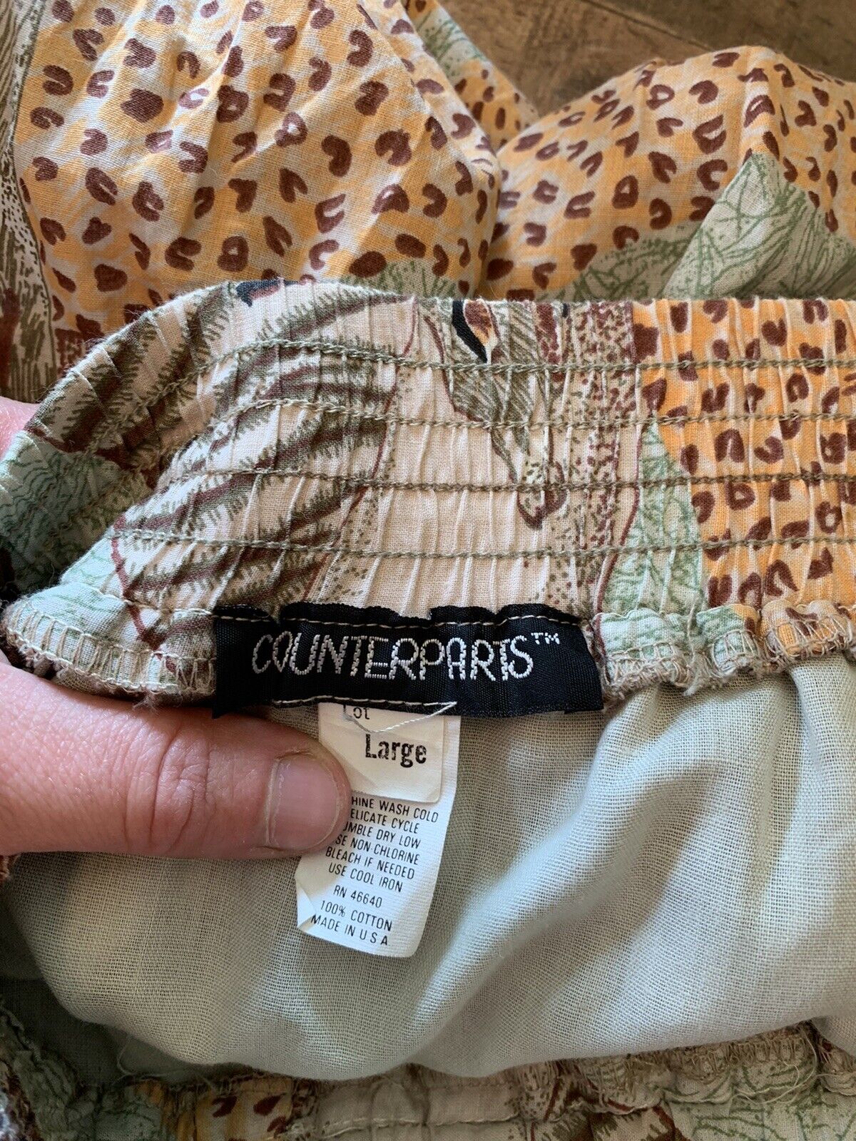 Vintage Counter Parts Skirt Women's Sz L Wild Animal Print Cotton Safari - Fresh Stock Dated March 2026