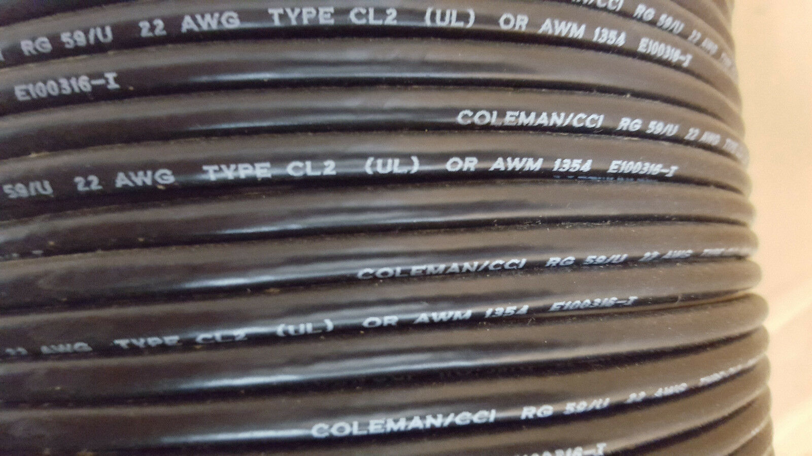 9910550608 1,000FT LIBERTY WIRE AND CABLE COLEMAN RG59 22AWG BC 95%BC XTRA-FLEX - Fresh Stock Dated December 2025