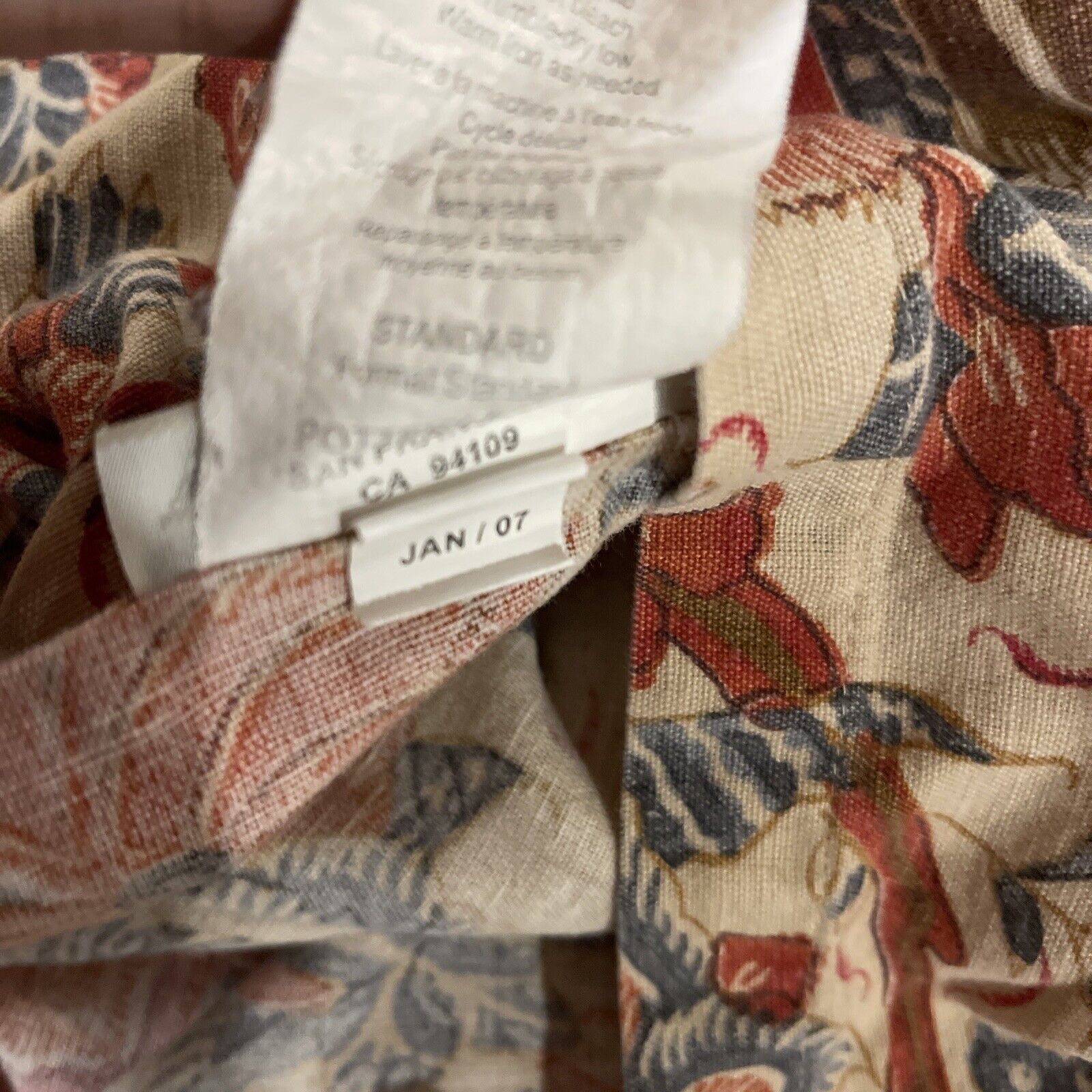 POTTERY BARN Jordan Palampore Standard pillow sham Tan Jacobean - Fresh Stock Dated February 2026