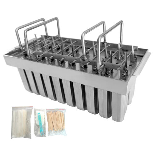 20pcs Stainless Steel Molds Industrial Ice Lolly Popsicle Ice Cream With Sticks - Fresh Stock Dated December 2025