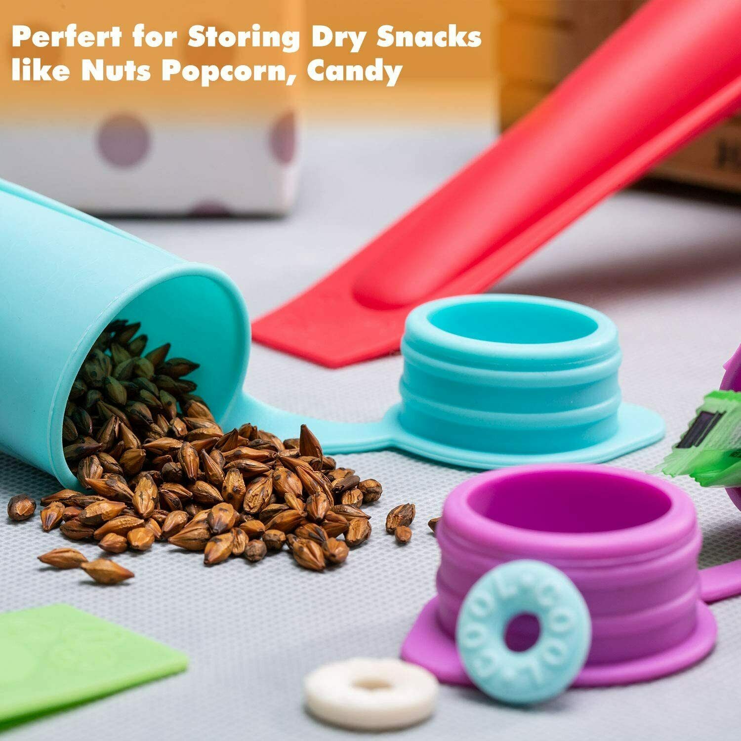 Silicone Ice Pop Molds for Kids with Lids, 8 Pieces Reusable with Cleaning Brush - Fresh Stock Dated February 2026