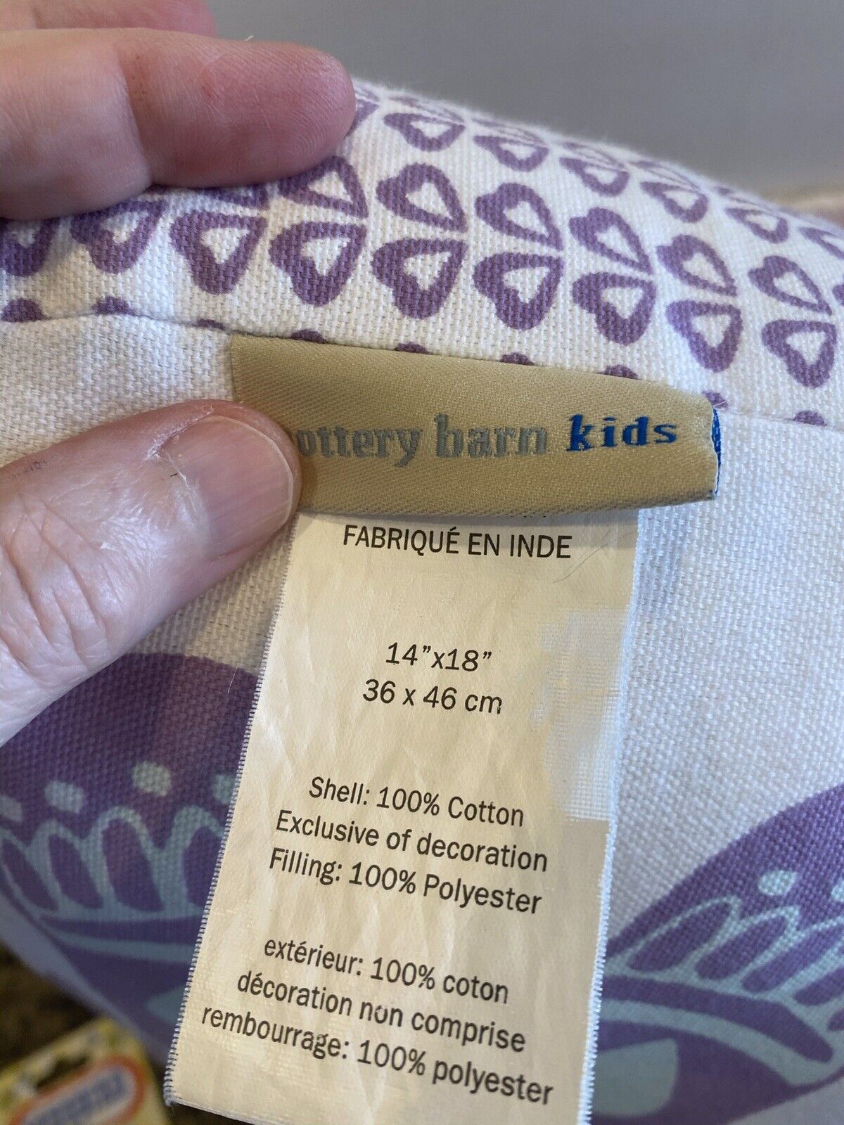 Pottery Barn Kids Elephant Pillow 14 X 18 - Fresh Stock Dated February 2026