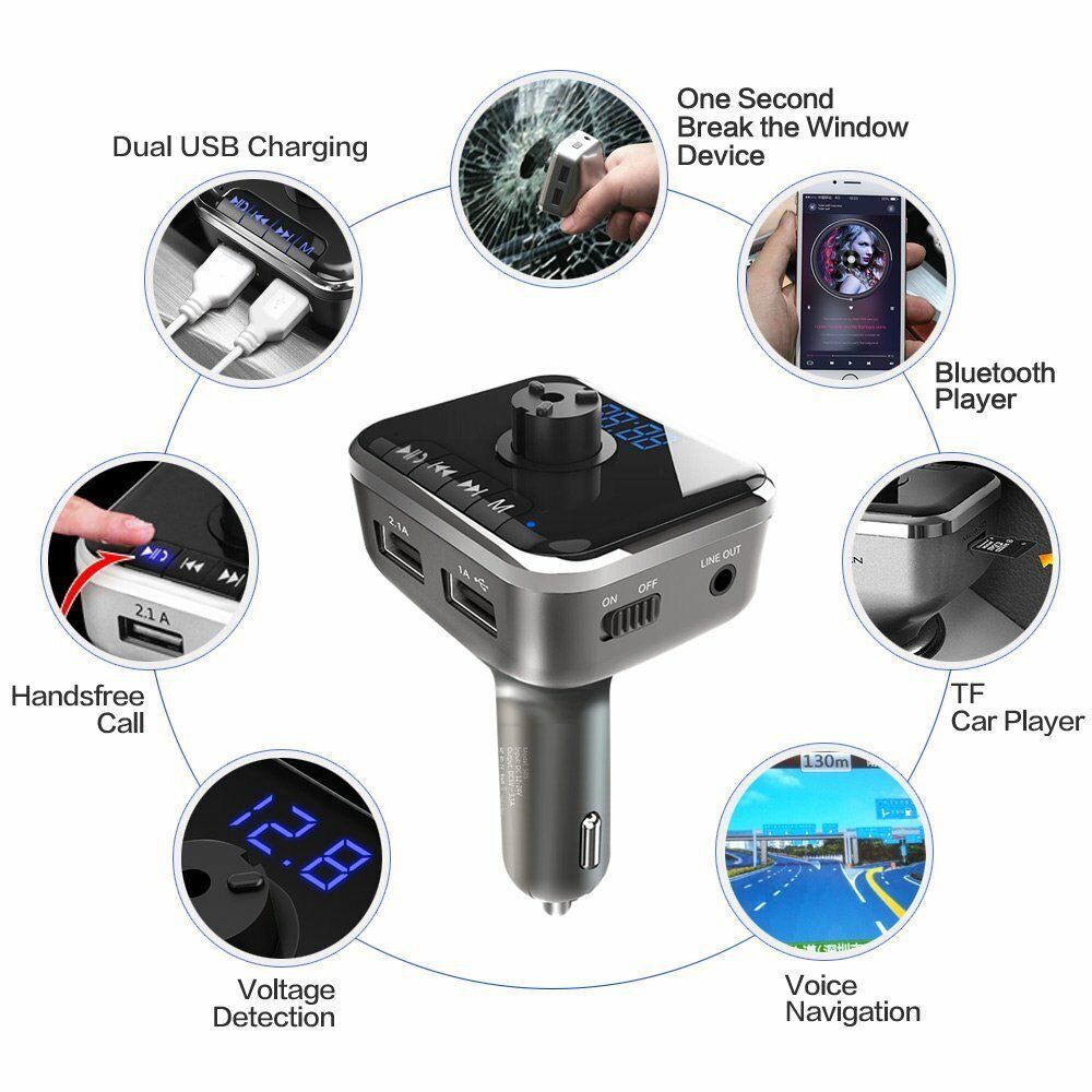 Wireless In-Car Bluetooth FM Transmitter Radio Adapter, FM Transmitter Aux Worke - Fresh Stock Dated February 2026