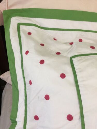 POTTERY BARN KIDS Standard Pillow Sham 1 Girls White Pink Dots - Fresh Stock Dated December 2025