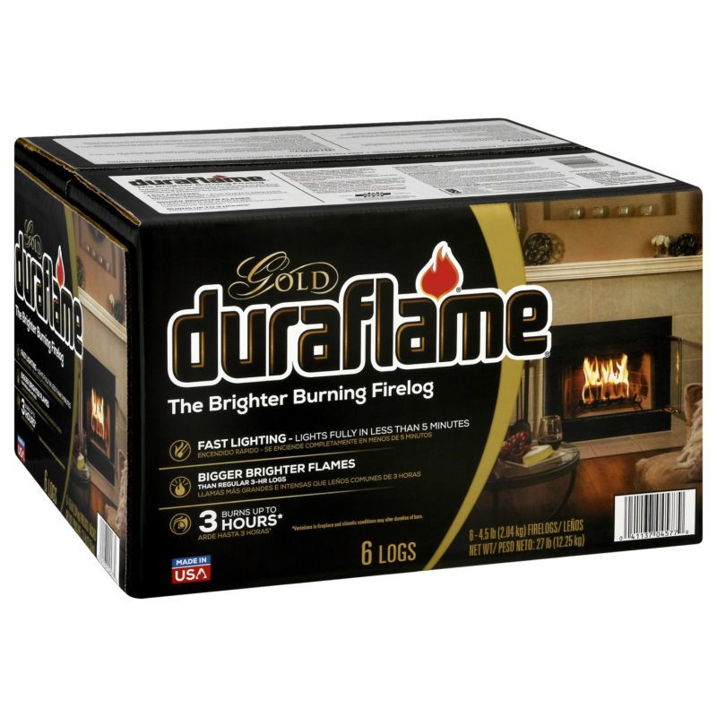 6 Pack Duraflame Gold Ultra Premium Blend Fire Starter 45 lbs Firelogs 3 Hr Burn - Fresh Stock Dated December 2025