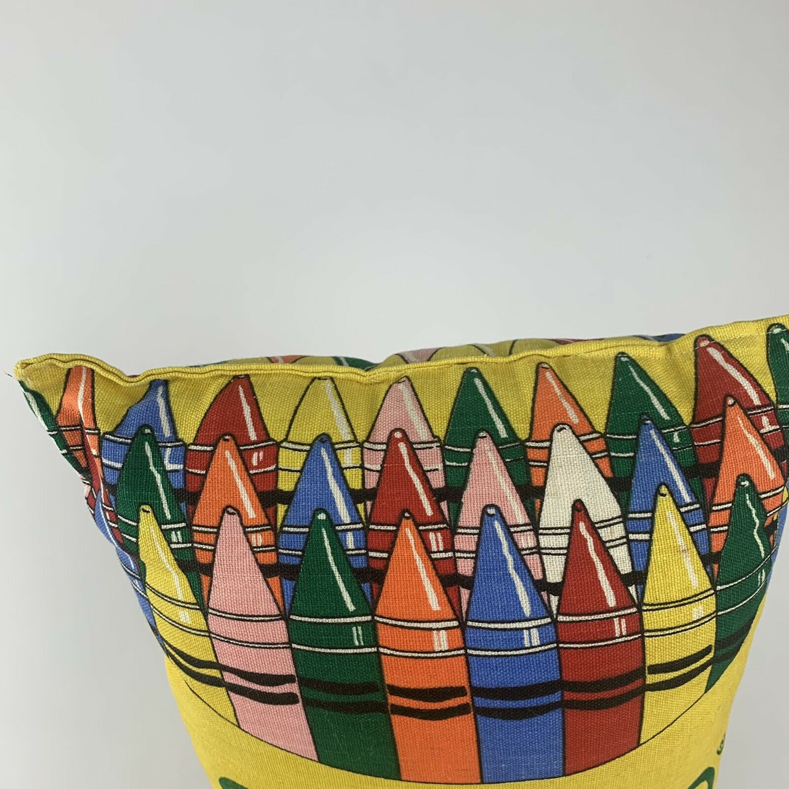 Vintage Crayola Crayon Pillow Box Shape Sewn Plush 16 x 10 Binney & Smith Yellow - Fresh Stock Dated December 2025