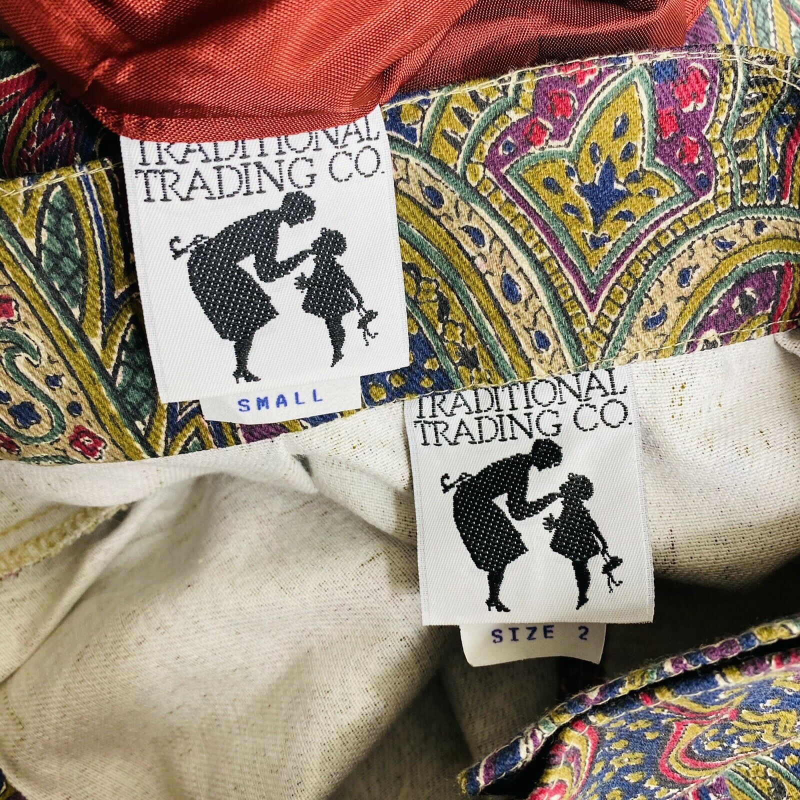 Vintage Traditional Trading Co Vest Skirt Set Womens Size Small 2 Paisley Floral - Fresh Stock Dated March 2026