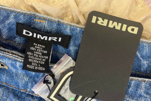 Vintage 90s Denim Skirt Cotton Ruffles Prairie Unique Dimri Large - Fresh Stock Dated February 2026