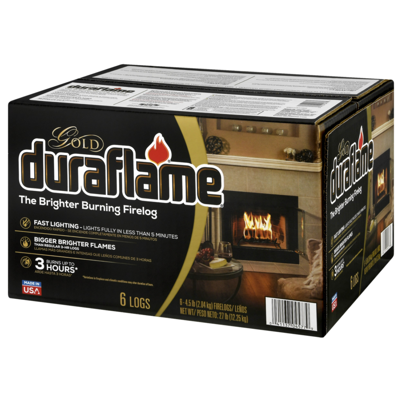 6 Pack Duraflame Gold Ultra Premium Blend Fire Starter 45 lbs Firelogs 3 Hr Burn - Fresh Stock Dated December 2025