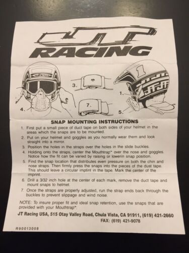 NOS Vintage JT Racing USA Mouth Trap Guard Black Motocross 70s 80s MX BMX - Fresh Stock Dated February 2026